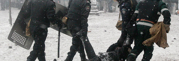 Store demonstrasjoner i Ukraina